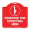 Signmission Reserved for Expecting Mom W/ Graphic, Red & White Aluminum Sign, 18" L, 18" H, RW-1818-23199 A-DES-RW-1818-23199 - alternate 1